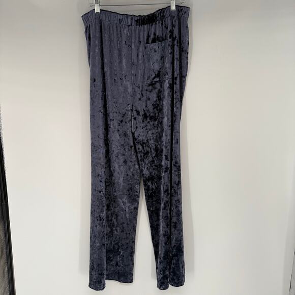 Savage X Fenty Whiskey Room Velvet Sleep Bottoms Men's Sze XL Navy Blue Straight - Picture 3 of 9